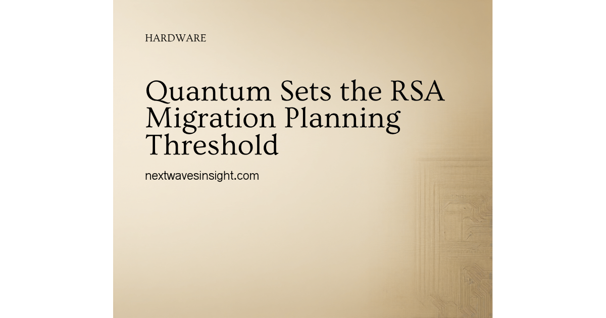 Gate-level quantum circuit diagram illustrating the post-quantum cryptography migration deadline established by Shor's algorithm compilation