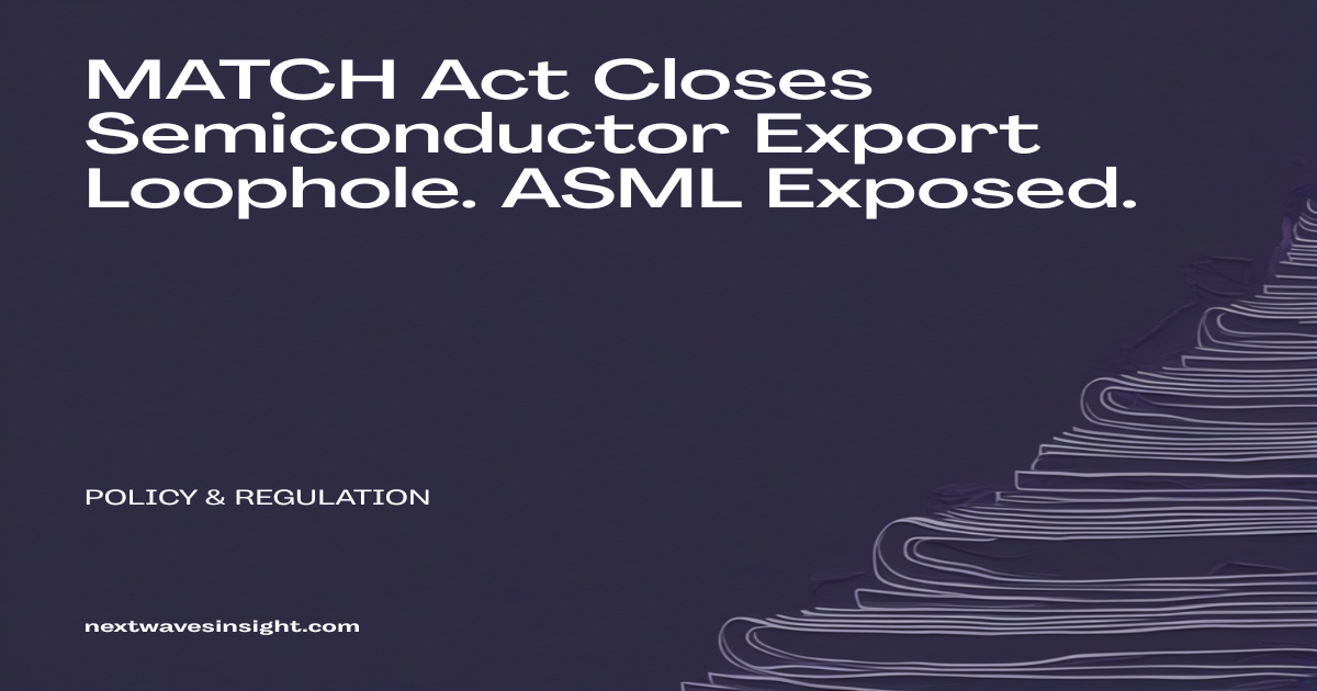 semiconductor export controls MATCH Act ASML DUV chip legislation