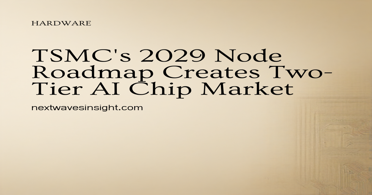 TSMC advanced node semiconductor wafer under clean-room lighting — tsmc node roadmap 2029 AI chip production
